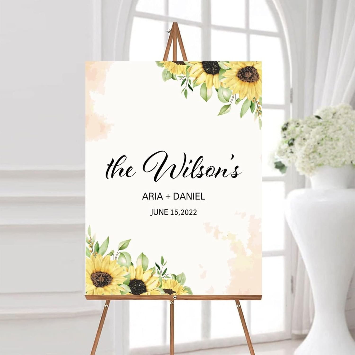Alioyoit Watercolor Floral Wedding Welcome Sign