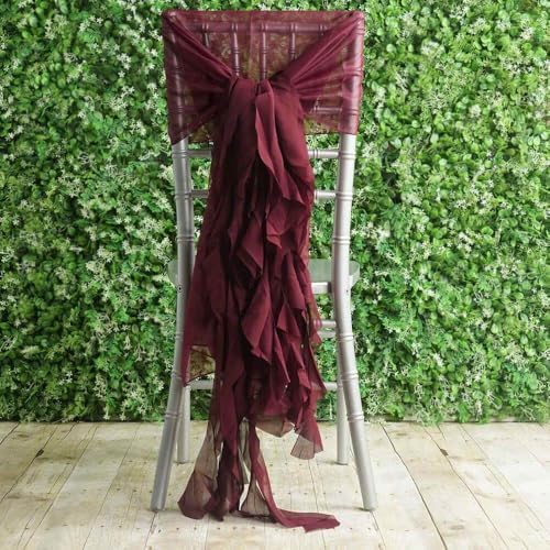 Premium Wedding Chair Sash Set Wrinkle-Free Burgundy Decor