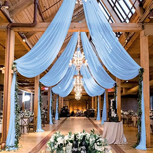 MODFUNS Light Blue Ceiling Drapes for Wedding and Party