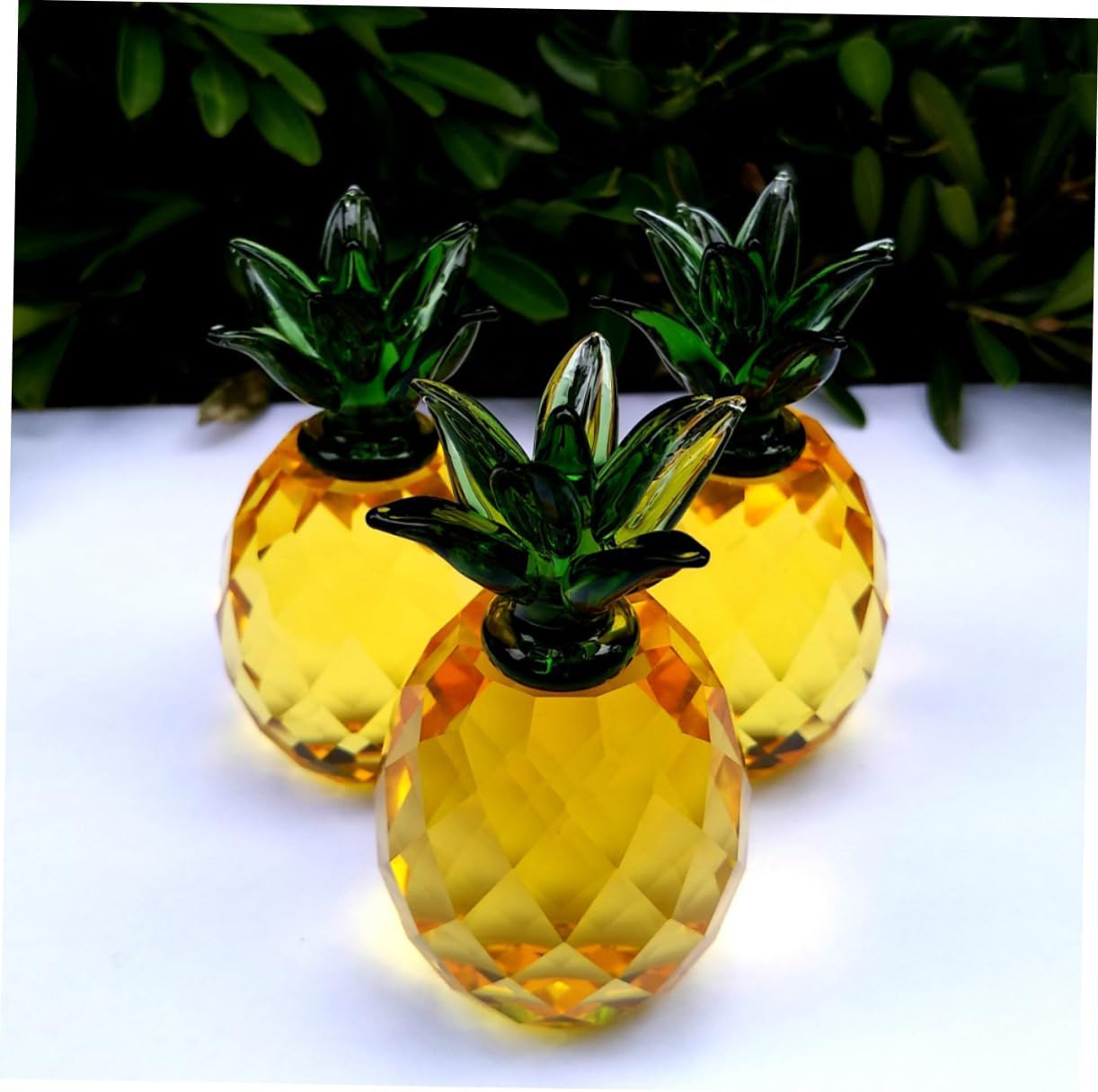 Ciieeo Crystal Pineapple Decor Statue Ornament