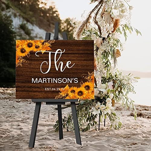 Personalized Wedding Welcome Sign with Sunflowers