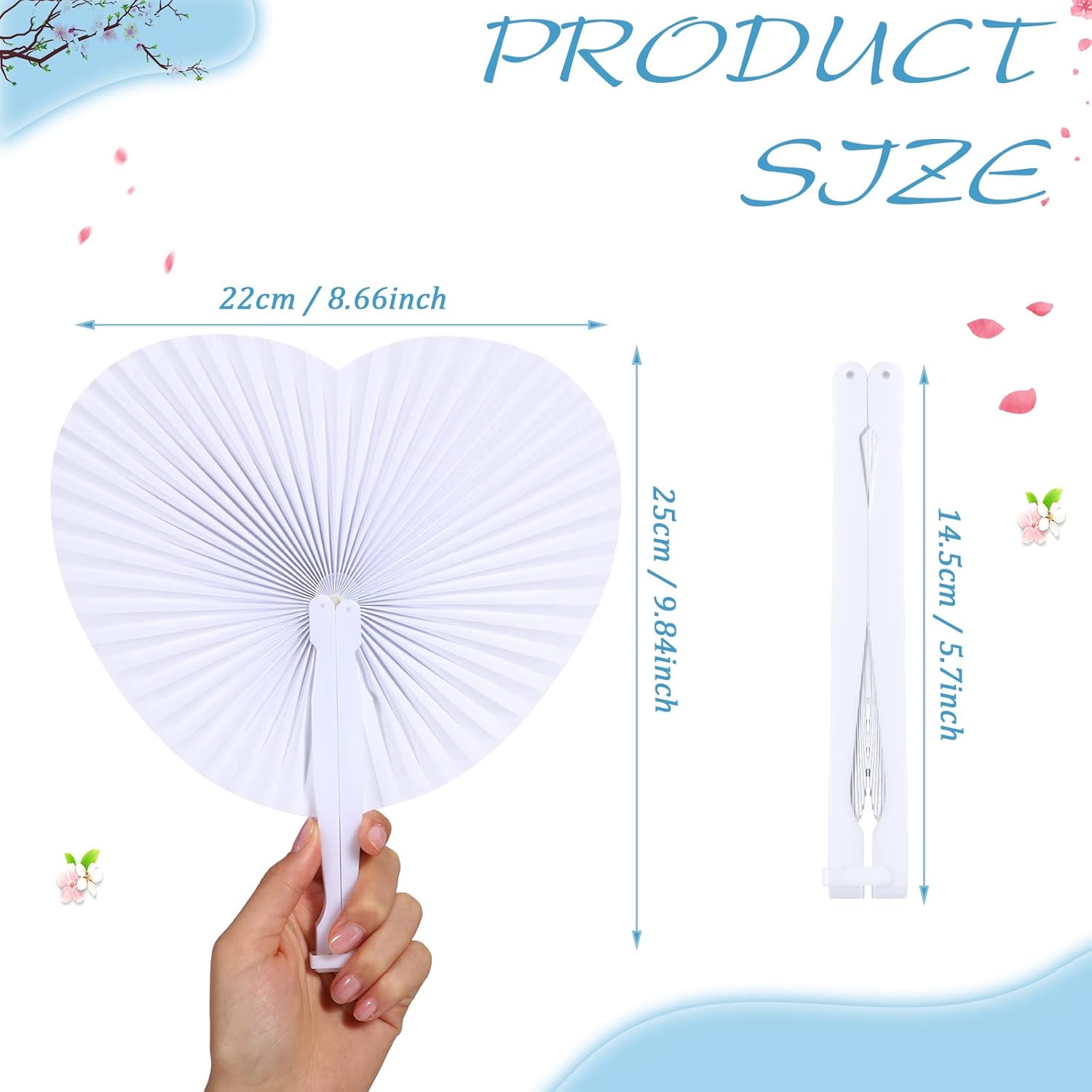 Blulu 60 Pack Decorative Folding Fans Wedding Party Favor