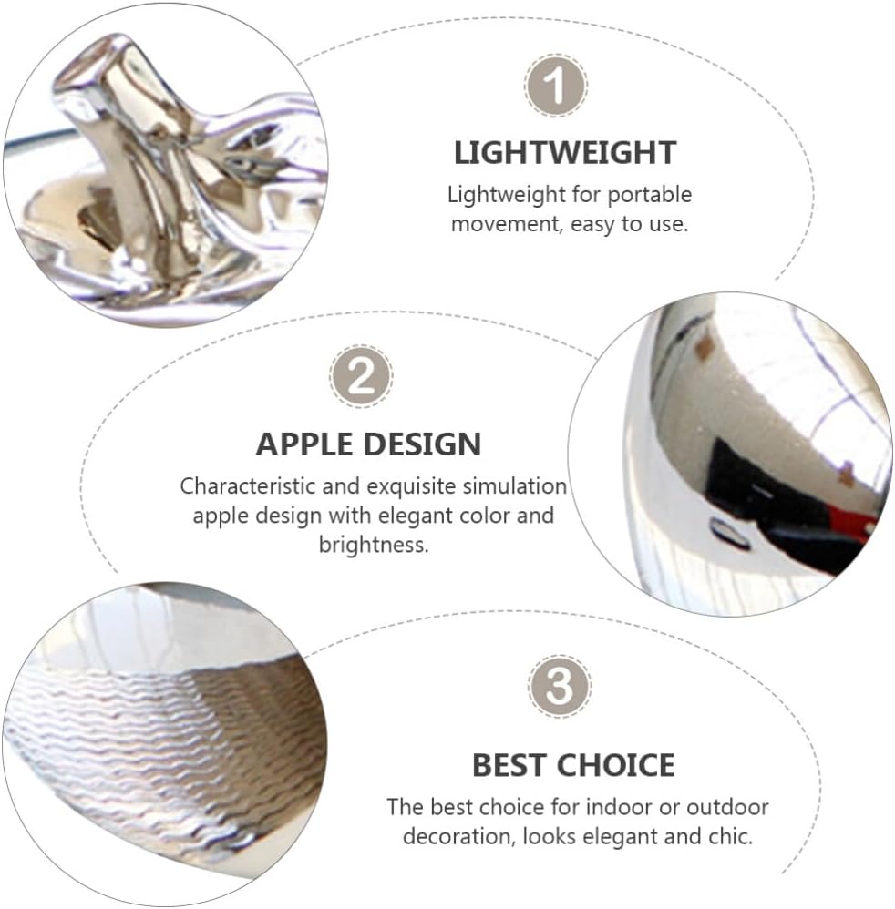 Ciieeo Silver Artificial Apple Decor Statue