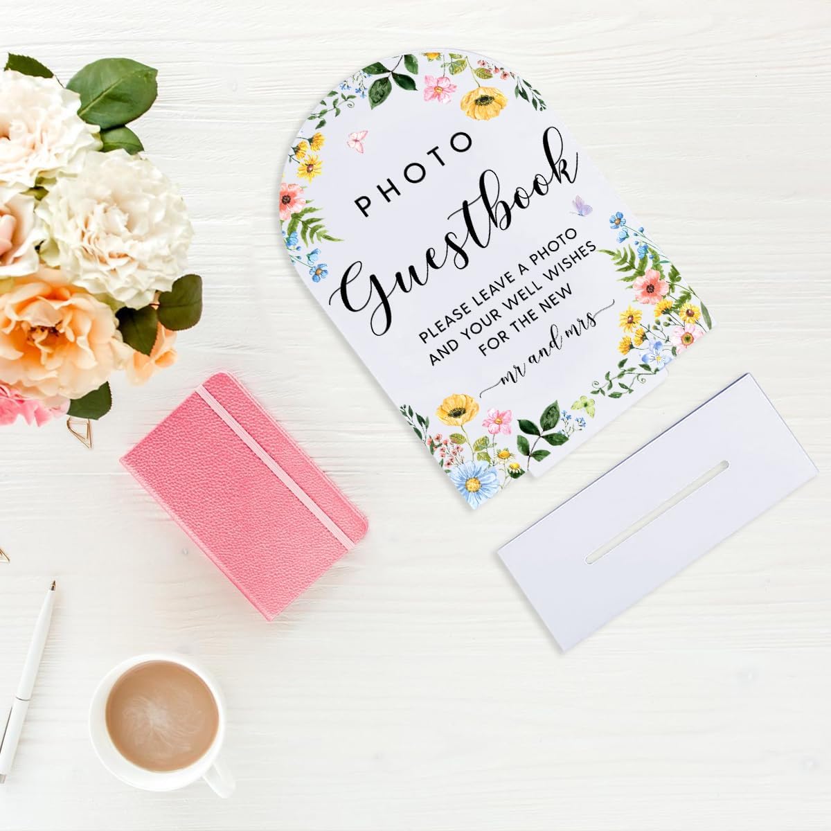 Gold Acrylic Wedding Sign 5x7 Inch Arch
