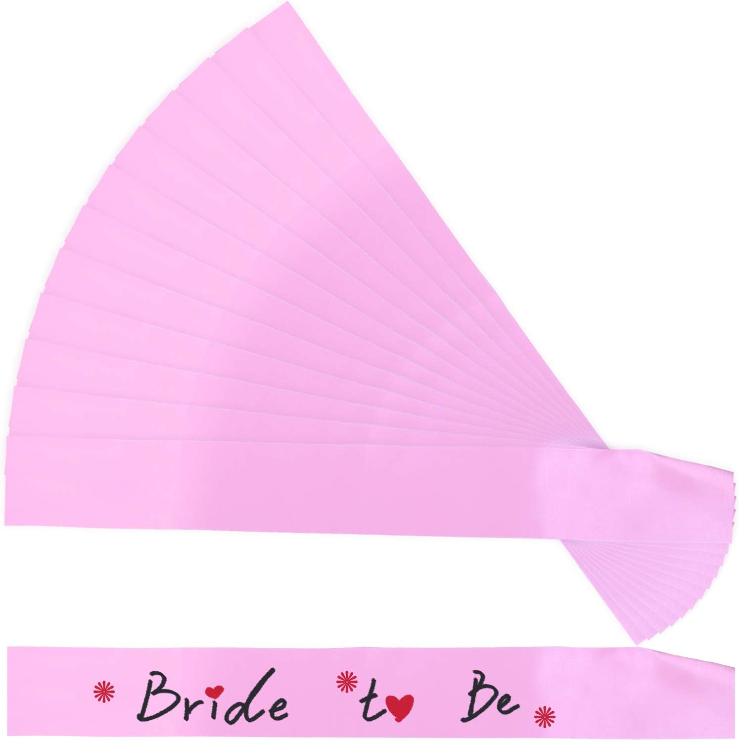 12 Piece Blank Satin Sashes for Graduation and Parties Pink