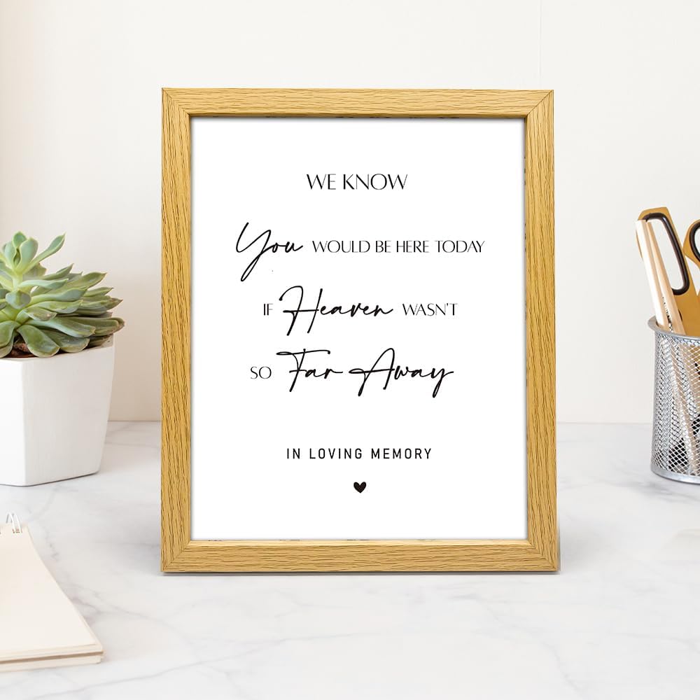 Wedding Memorial Sign with Wood Frame 8x10 Inch