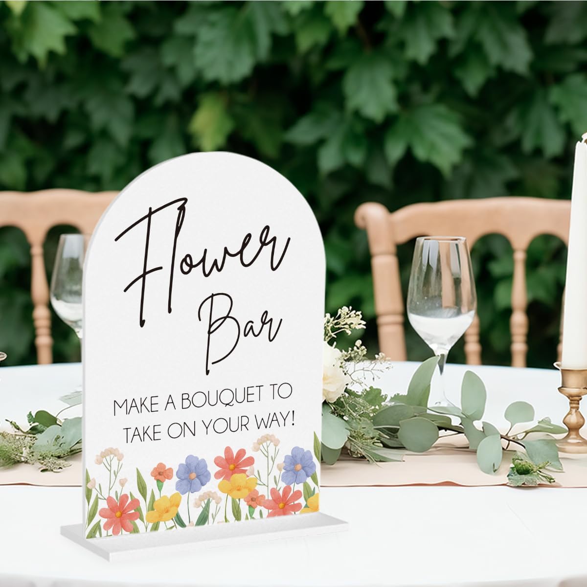 Flower Bar Sign Wedding Acrylic Decor for Desk Table