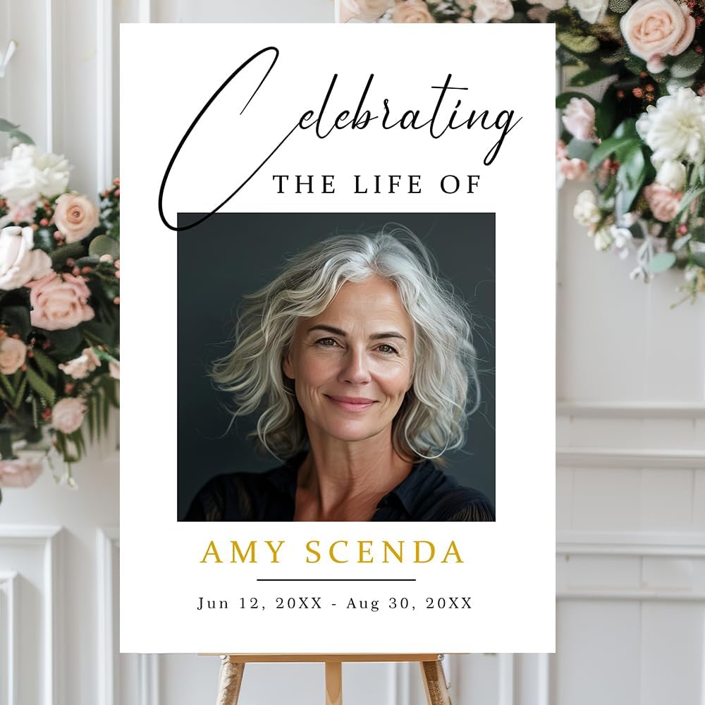 Personalized Funeral Welcome Sign With Photo