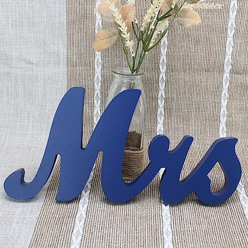 Mr Mrs Wooden Letters Wedding Table Decor Dark Blue