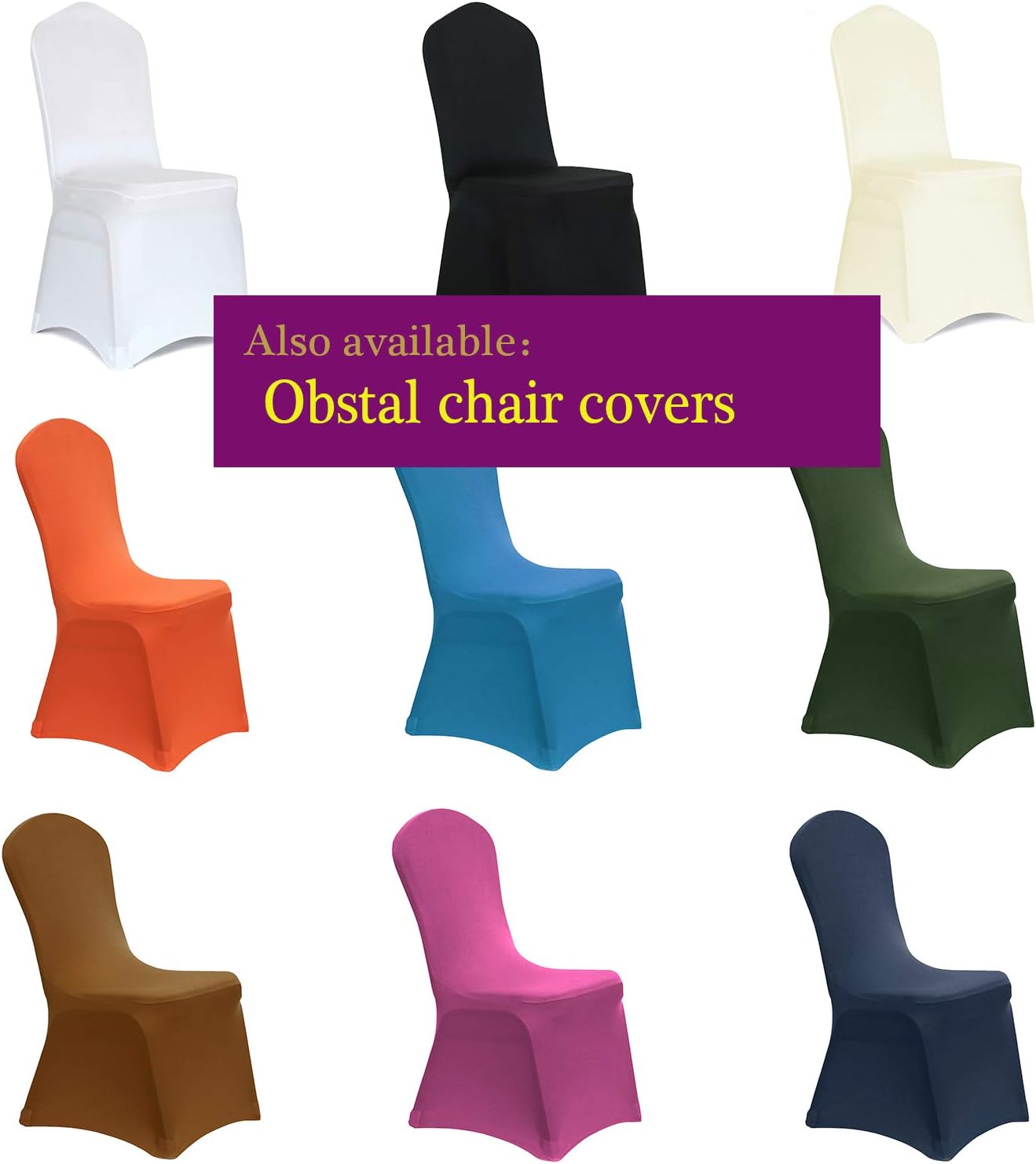 Obstal 10 pcs Satin Chair Sashes Bows for Wedding Reception