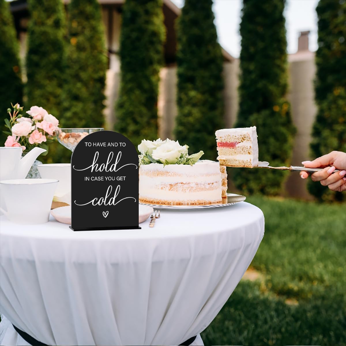 Modern Calligraphy Acrylic Wedding Sign Table Top Arch for Ceremony and Reception