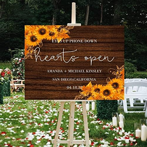 Personalized Wedding Welcome Sign with Sunflowers Design