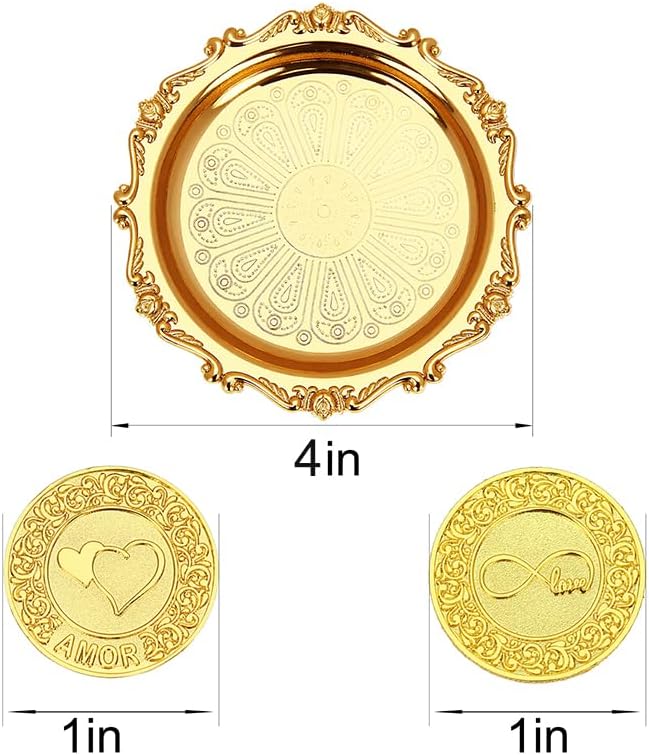TINGKU Gold Spanish Wedding Coins Set with Tray