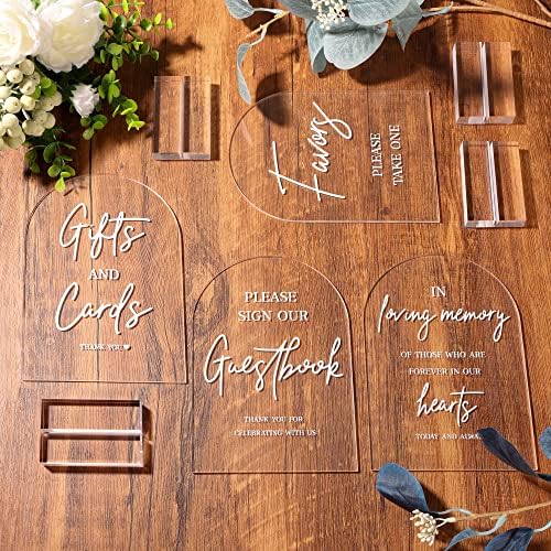 4pcs Clear Acrylic Wedding Signs for Ceremony and Reception