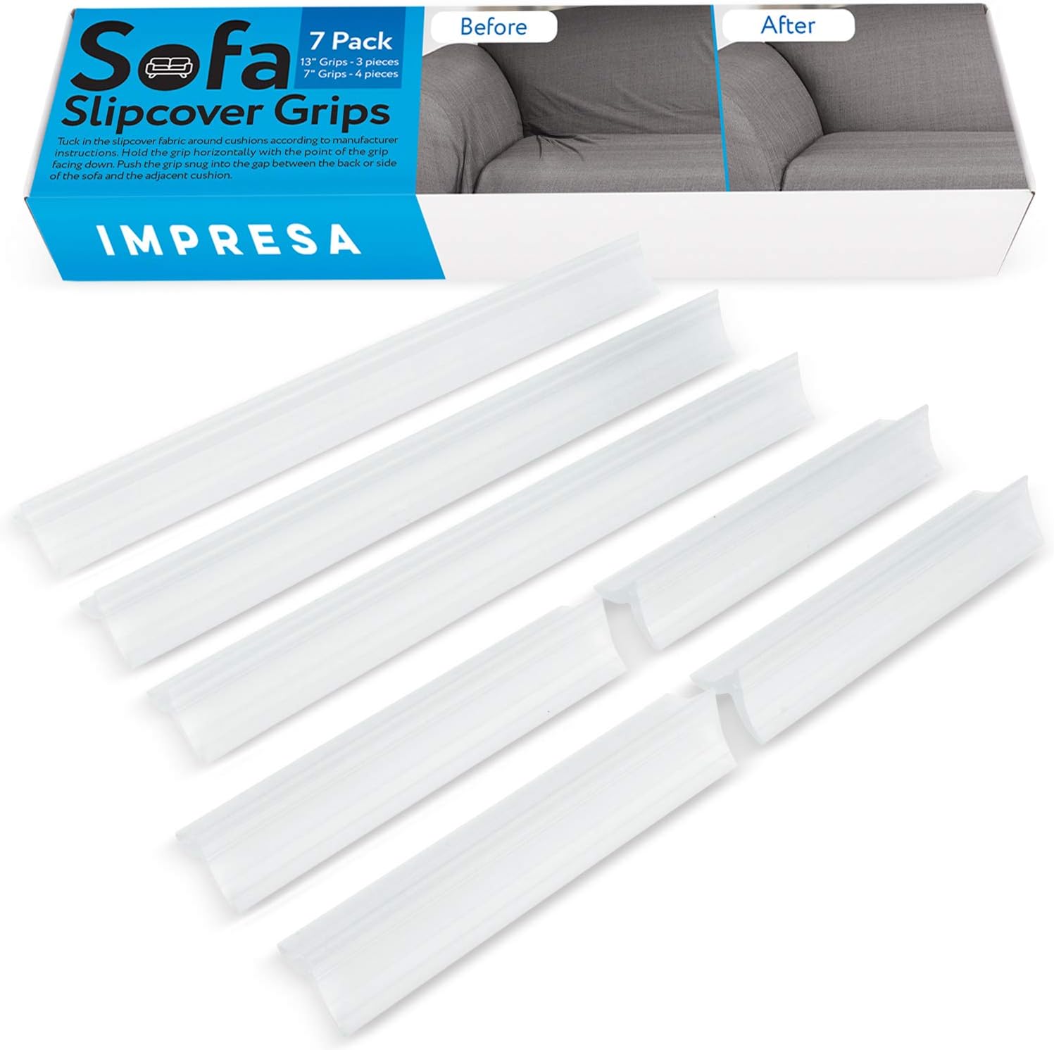 Impresa 7-Piece Sofa Slipcover Tuck Grips