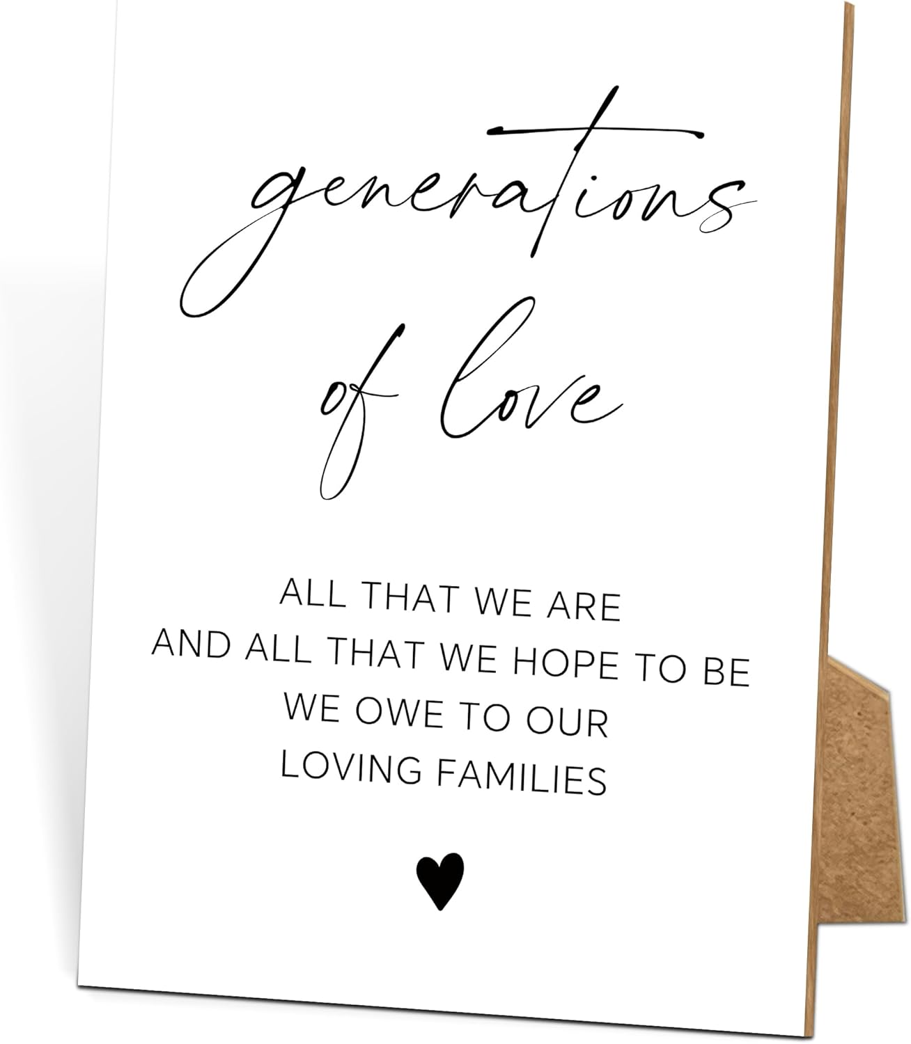 Wedding Memorial Wooden Sign with Stand 11x8