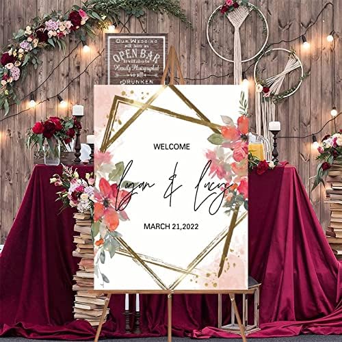 Alioyoit Wooden Wedding Welcome Sign 12x16 Inch 1