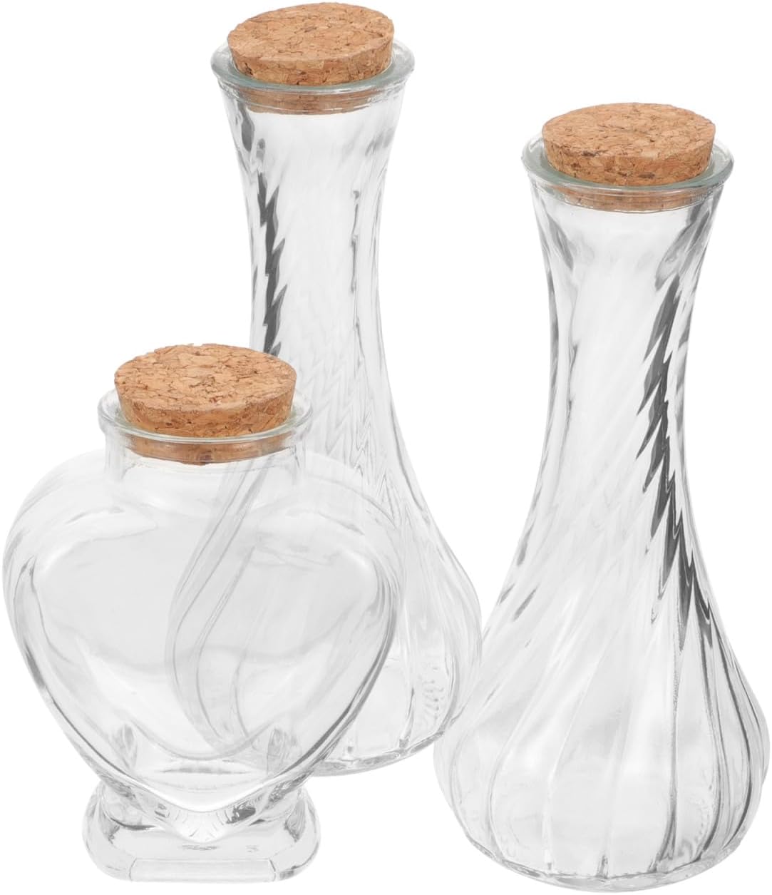 PRETYZOOM Decorative Glass Sand Ceremony Bottle Set 3pcs
