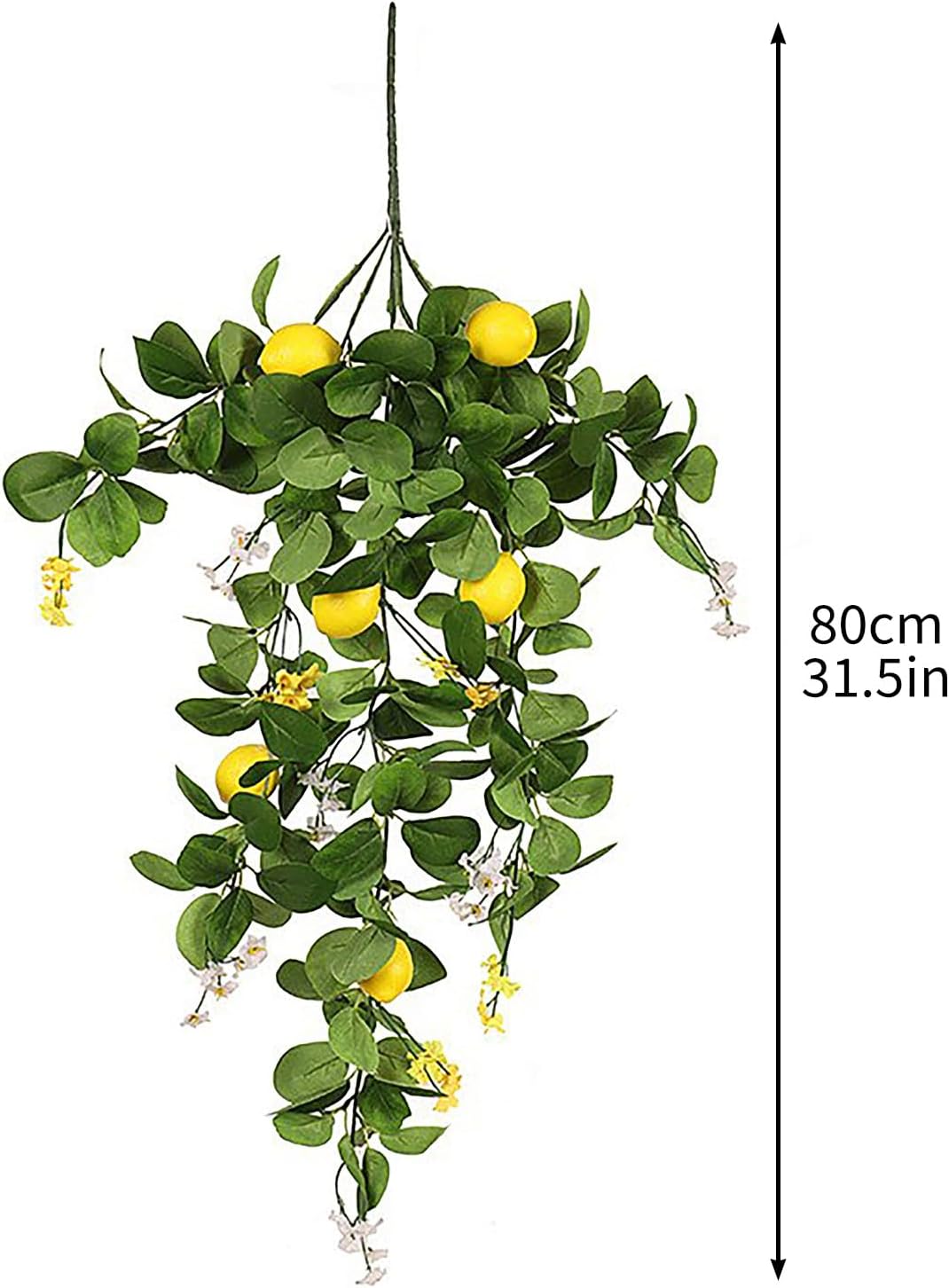 Artificial Lemon Teardrop Wreath for Front Door Decor
