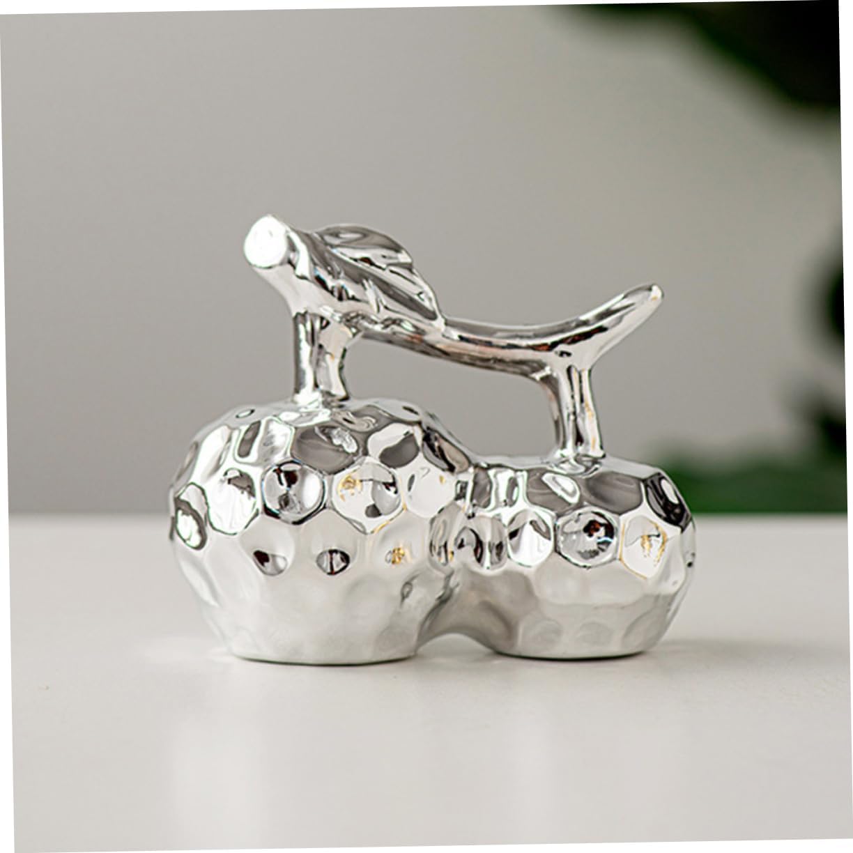 Happyyami Ceramic Cherry Statue Artificial Fruit Decor