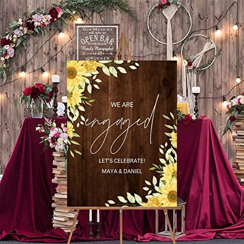 Custom Wedding Welcome Sign 12x16 Inch Brown Wood