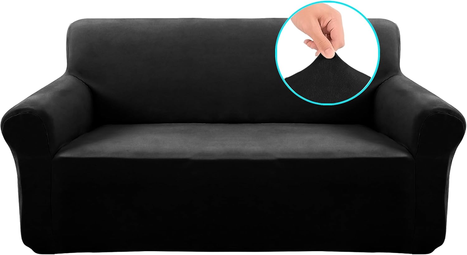 Velvet Loveseat Sofa Cover for Dogs Medium Black