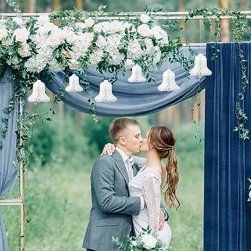 24 Pcs White Hanging Honeycomb Wedding Bells Decorations