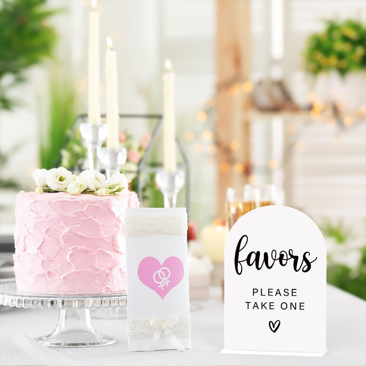 Acrylic Wedding Sign with Modern Font Design White