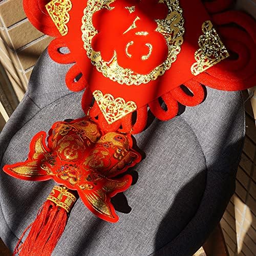 1PCS 30 Inch Red Gilt Chinese Knot Tassel Flannel Decor