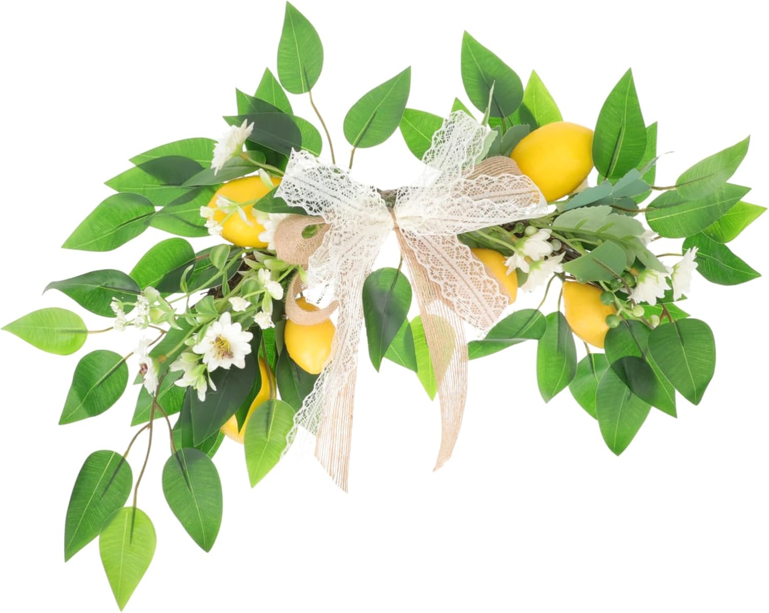 Lifelike Artificial Lemon Wreath for Summer Decor