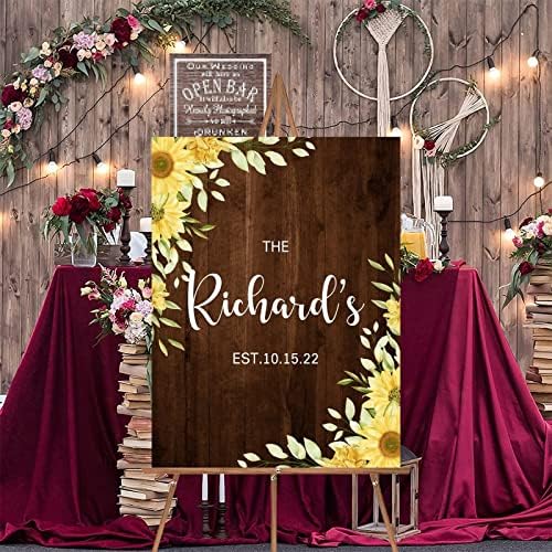 Alioyoit 12x16 Inch Rustic Wood Wedding Welcome Sign