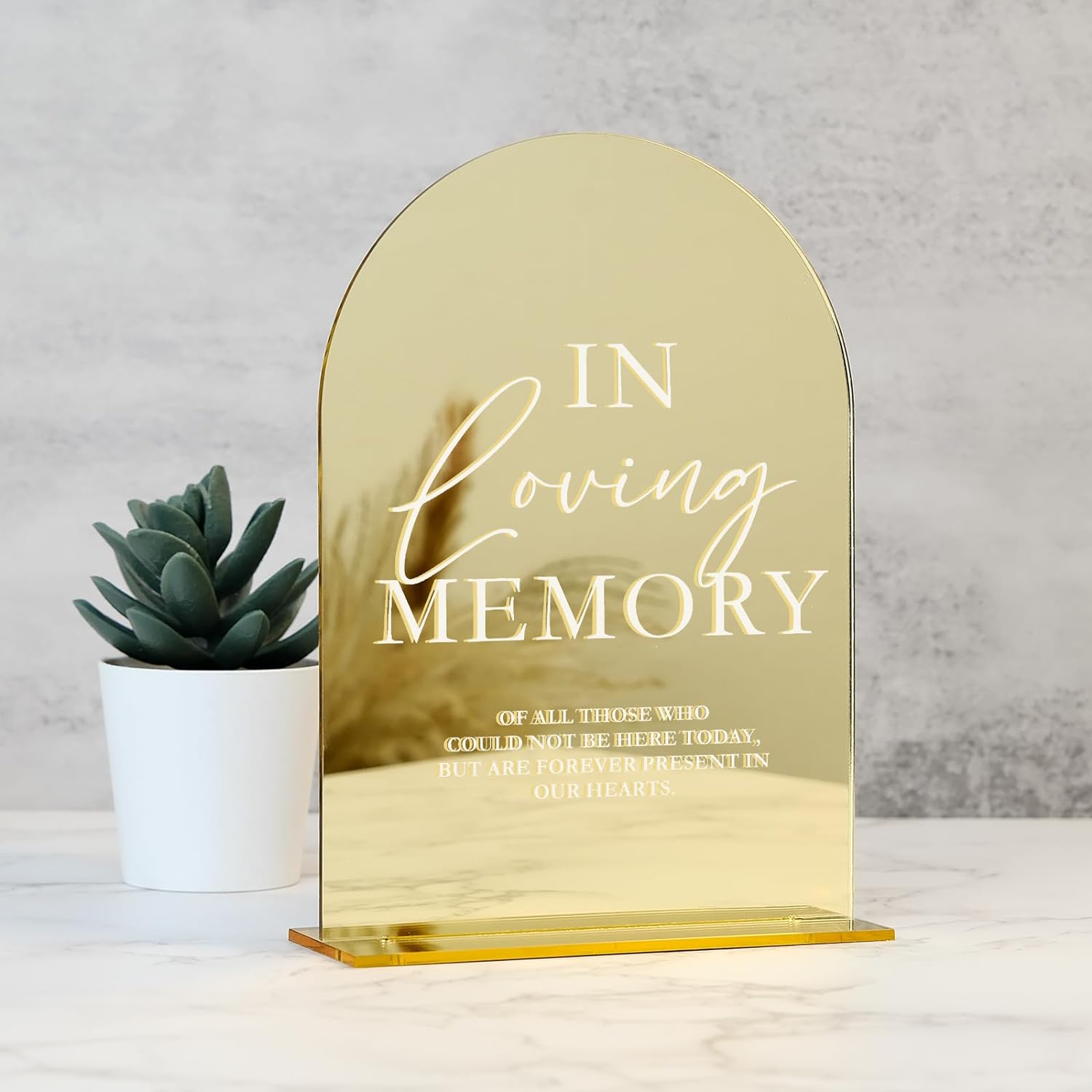 JINMURY Gold Mirror Wedding Memory Sign with Stand
