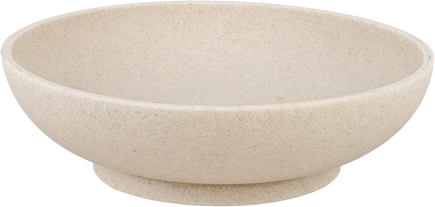 Large Decorative Bowl Artificial Stone Beige
