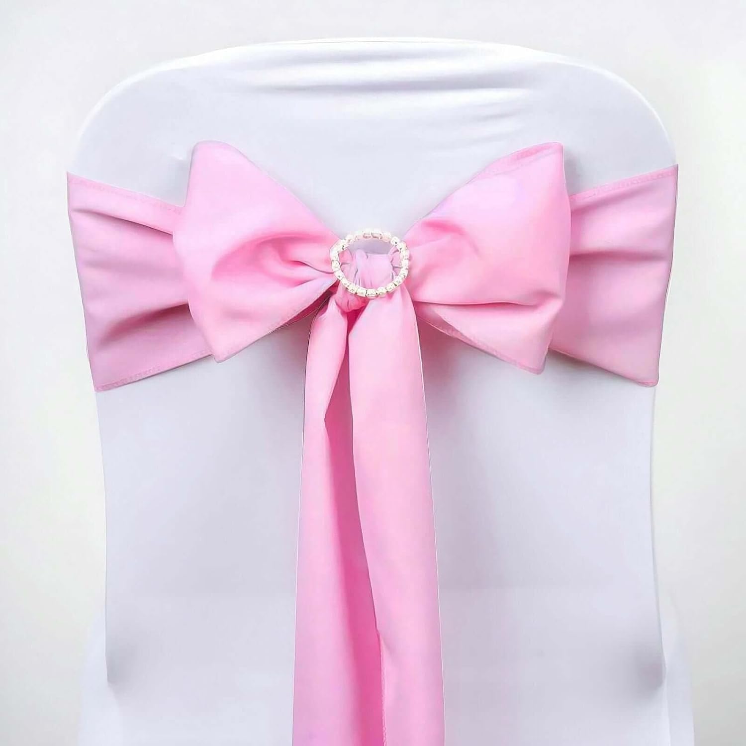 Balsa Circle Pink Polyester Chair Sashes for Wedding Decor