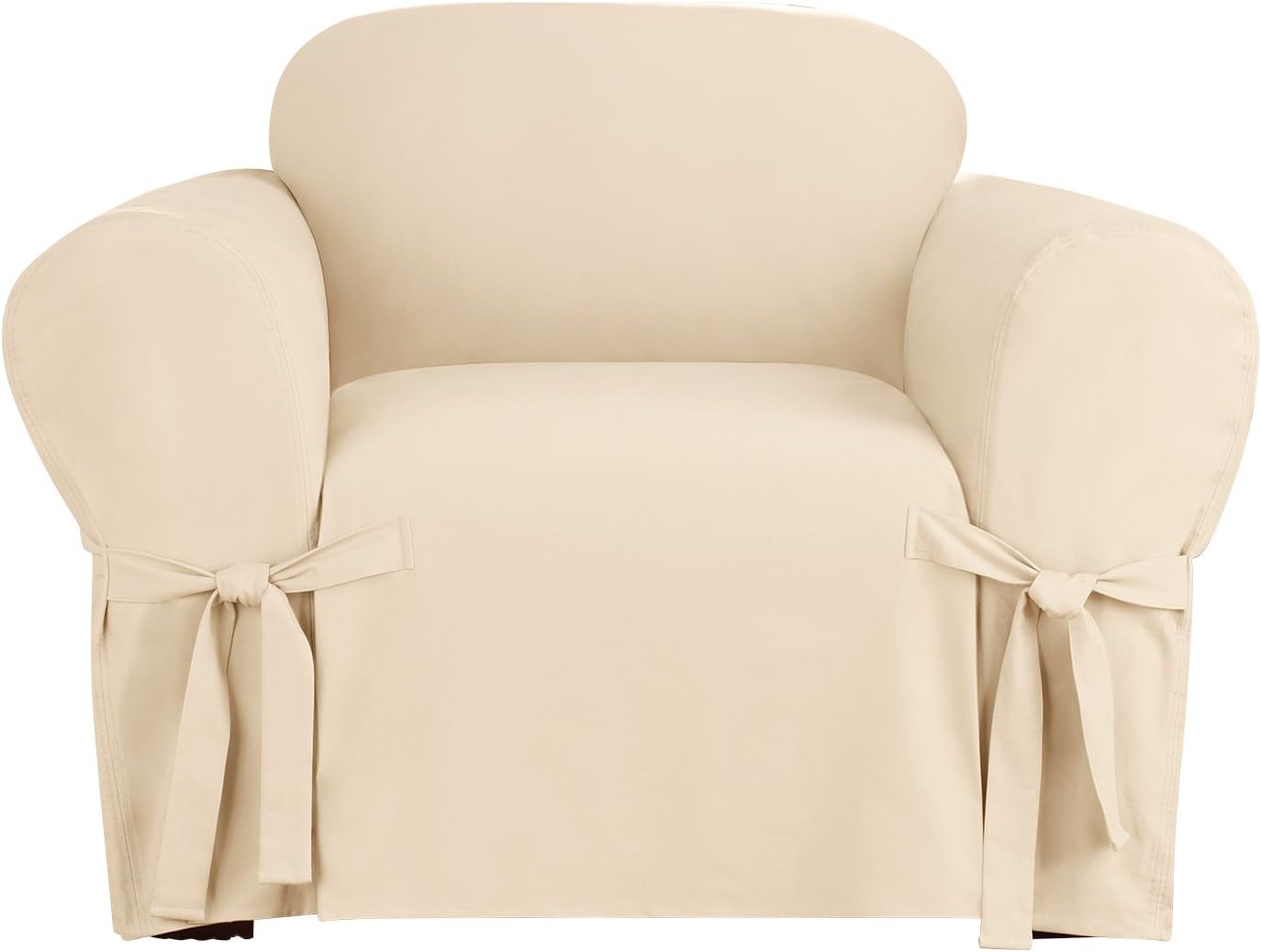 SureFit Heavyweight Cotton Armchair Slipcover - 100 Cotton Relaxed Fit Machine Washable