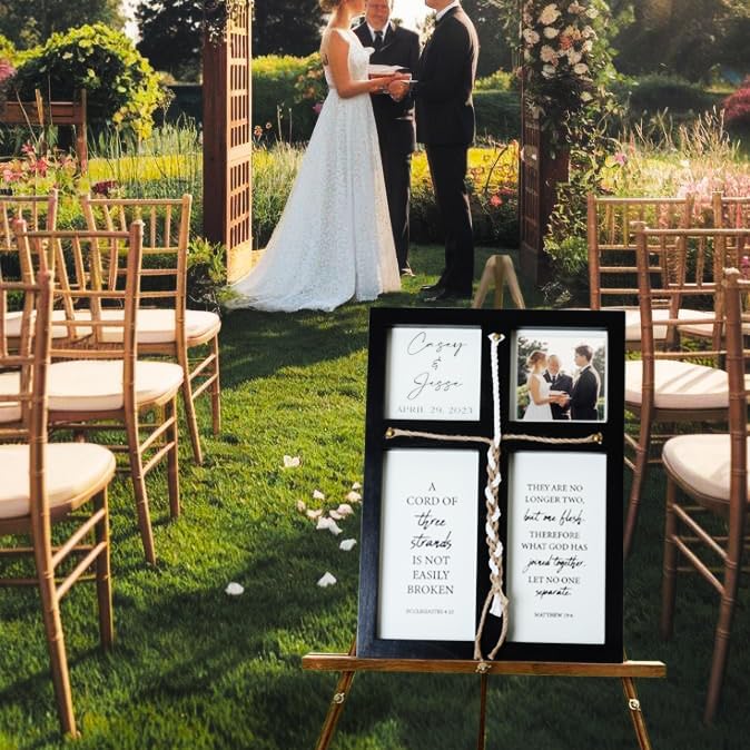 LOSOUR 3 Strand Wedding Unity Cord Sign 17x23in