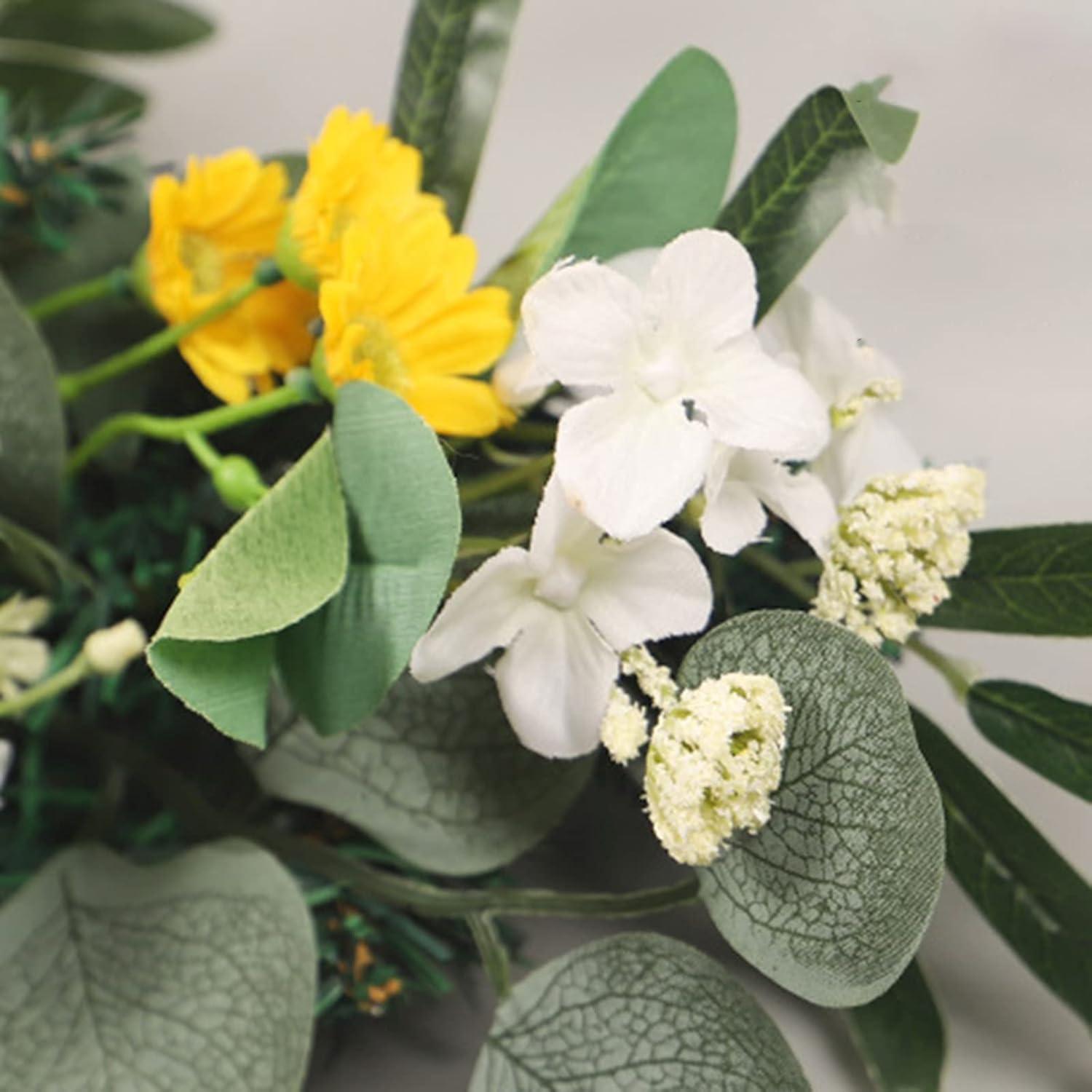 Artificial Lemon Flower Swag 275 Inch Decorative Wreath