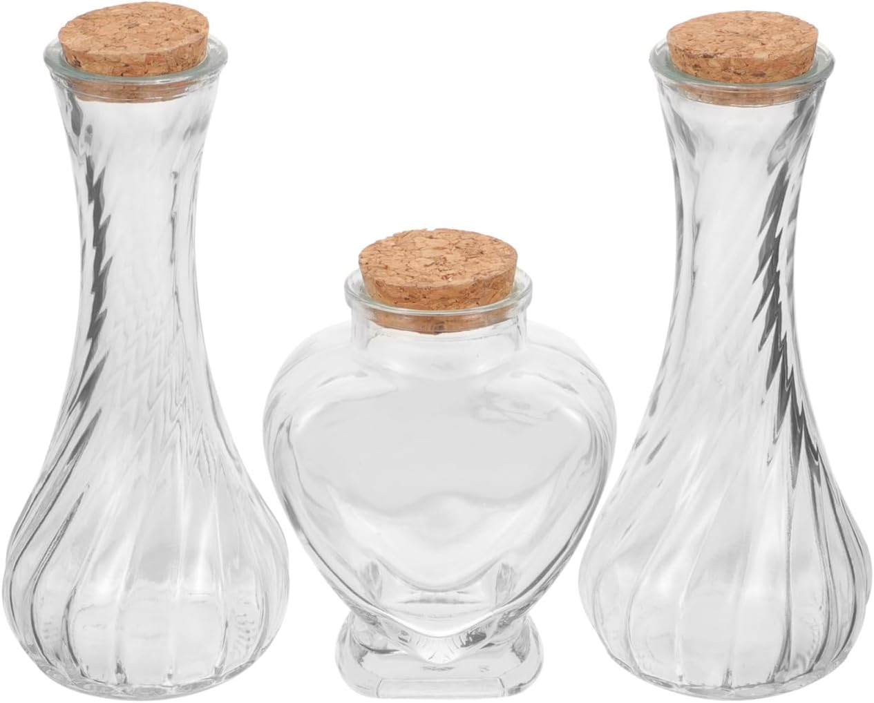 PRETYZOOM Decorative Glass Sand Ceremony Bottle Set 3pcs