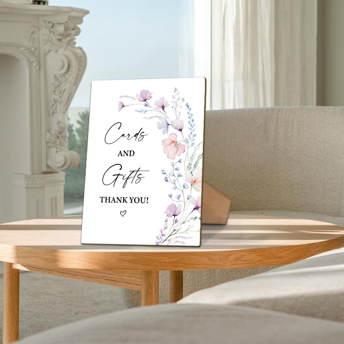 Boho Floral Decorative Sign with Stand 8x11 inch