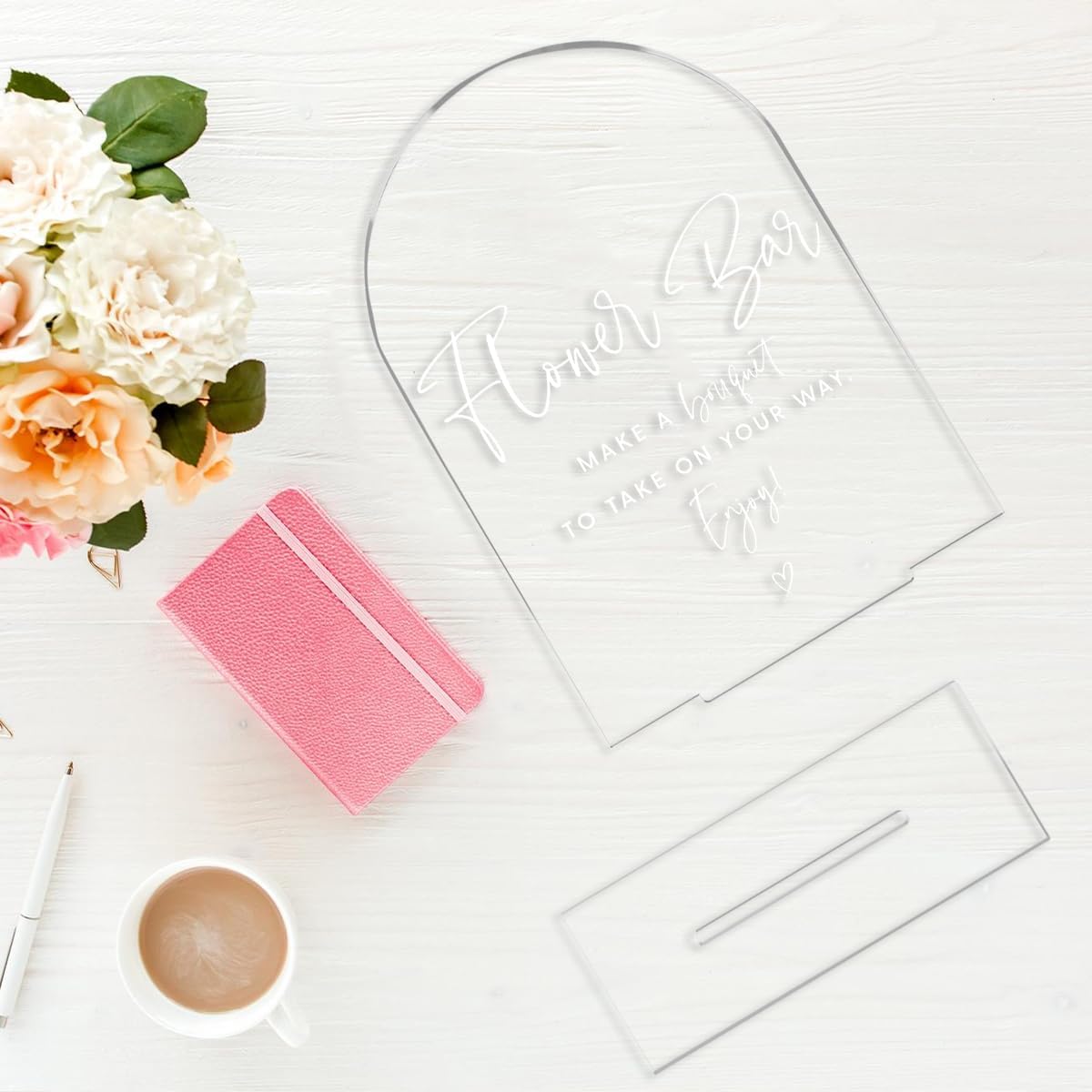 Wedding Signs Flower Bar Sign 5x7 Inch Arch Acrylic Sign
