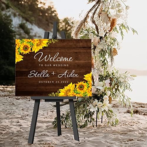 Custom Wedding Welcome Sign with Sunflowers Design