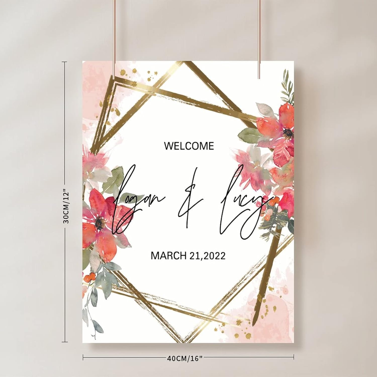 Alioyoit Wooden Wedding Welcome Sign 12x16 Inch 1