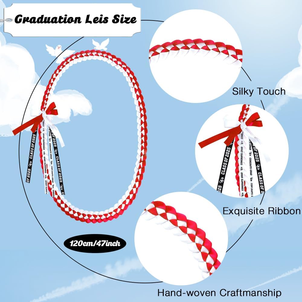 2025 Graduation Lei Accessories Red White