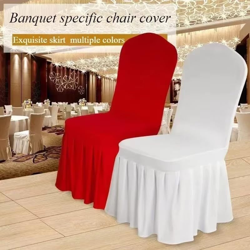 100pcs White Pleated Skirt Spandex Chair Covers for Wedding and Banquet Events