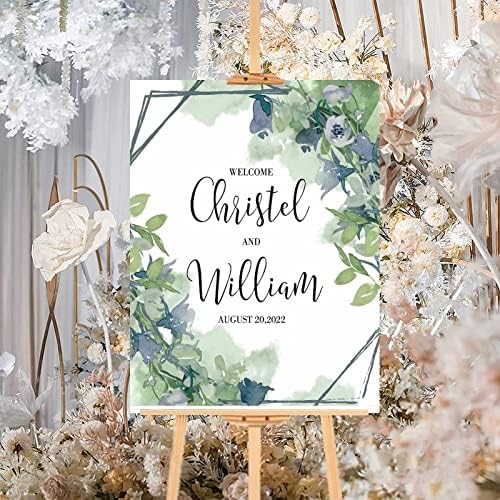 Alioyoit Personalized Wooden Wedding Welcome Sign