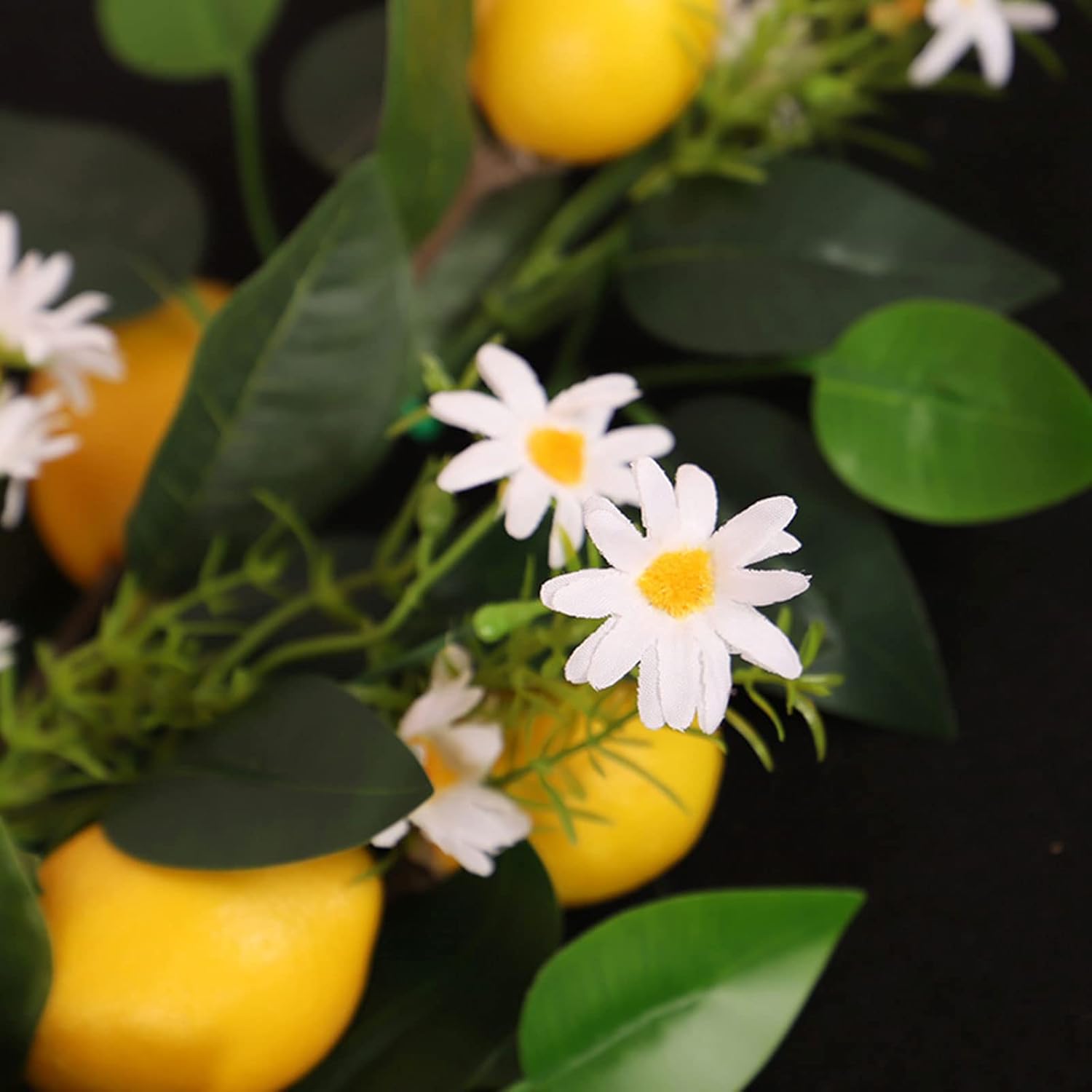 236in Artificial Lemon Daisy Swag Handmade