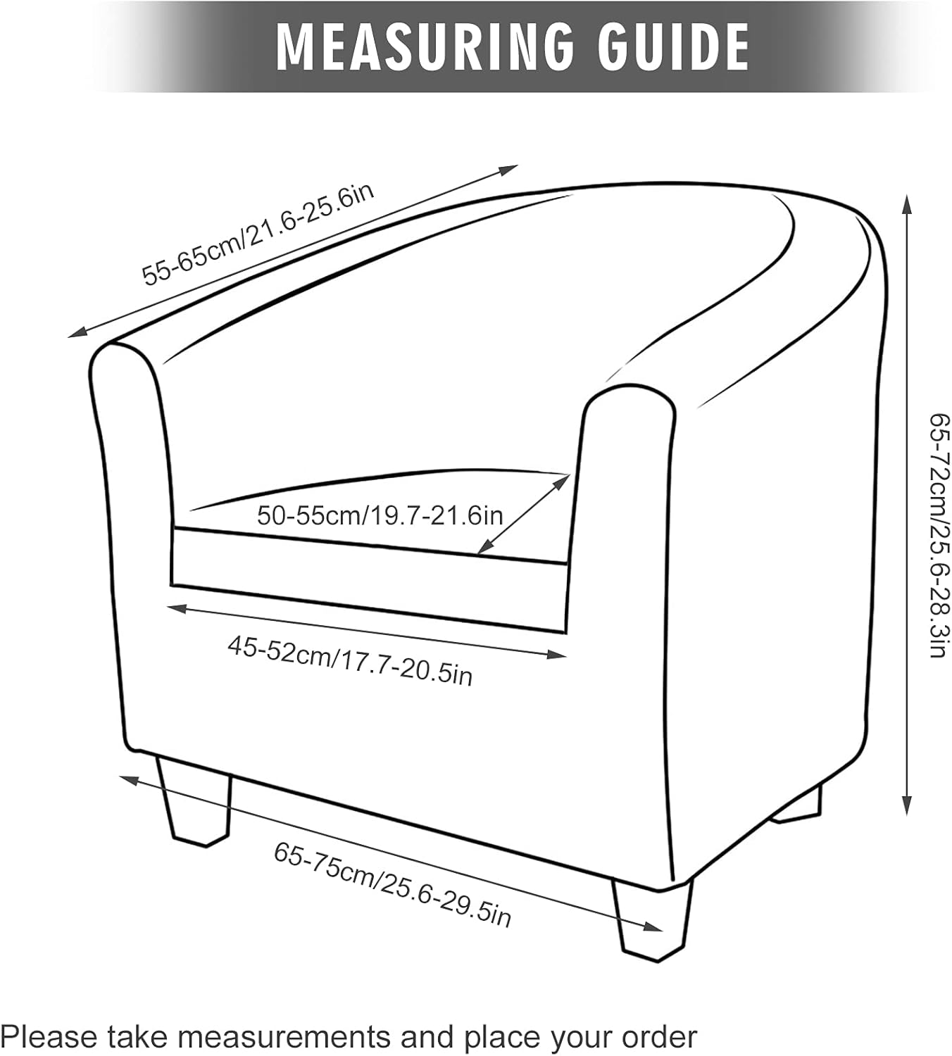 MIFXIN 2 Piece Velvet Tub Chair Covers Set