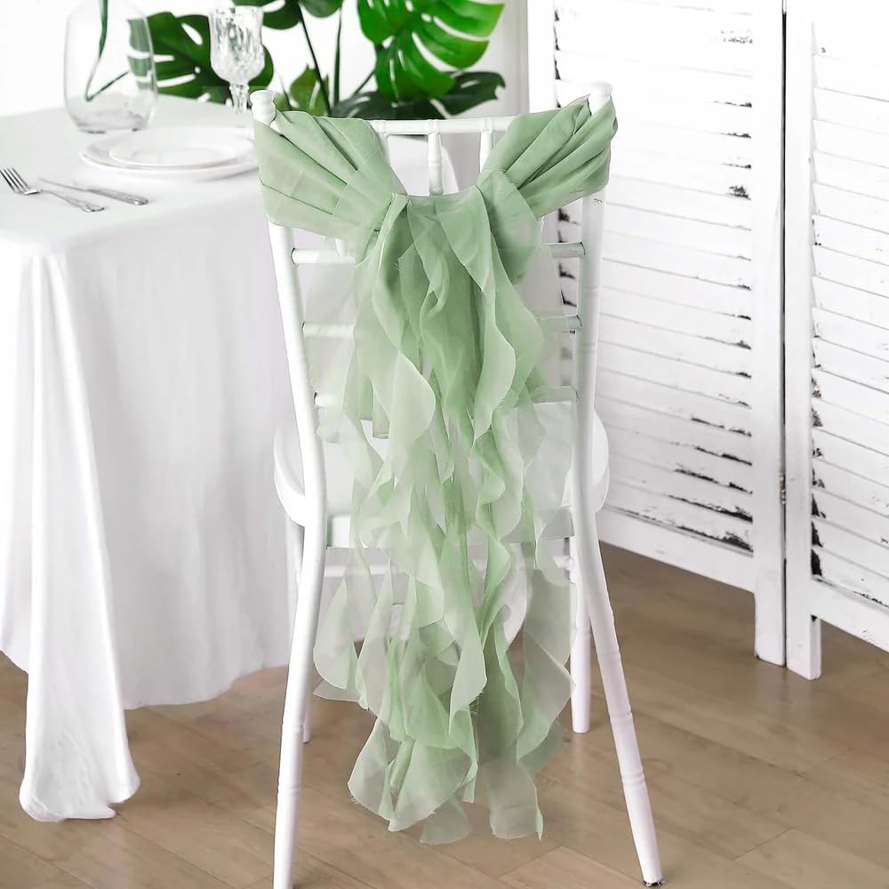 Efavormart Premium Wedding Chair Sash Set Sage Green