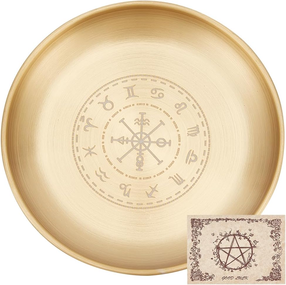 Viking Runes Altar Plate Candle Holder for Home Decor