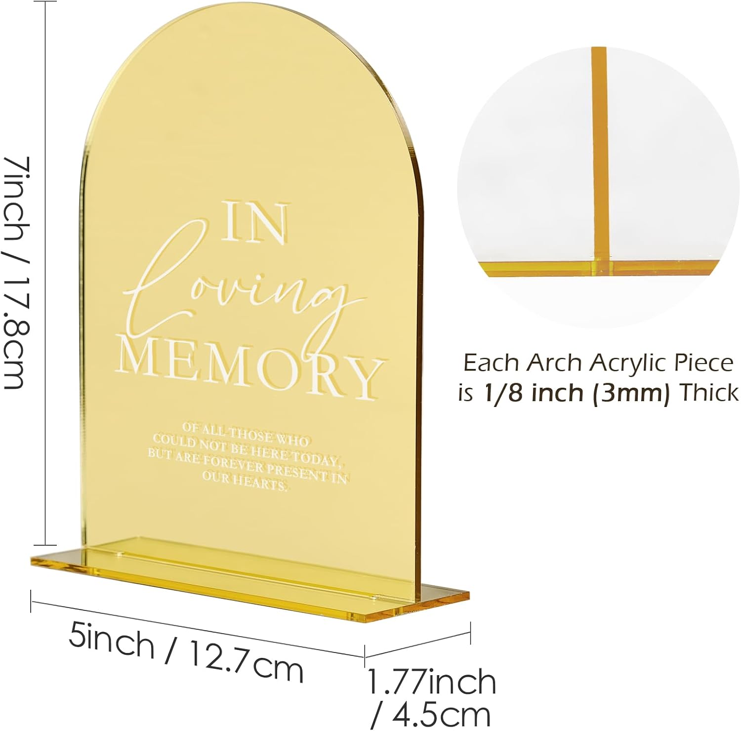 JINMURY Gold Mirror Wedding Memory Sign with Stand